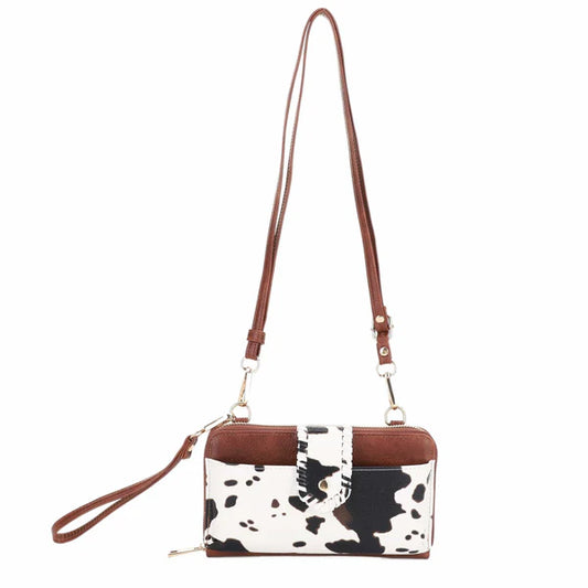 Cow Print Crossbody Wallet