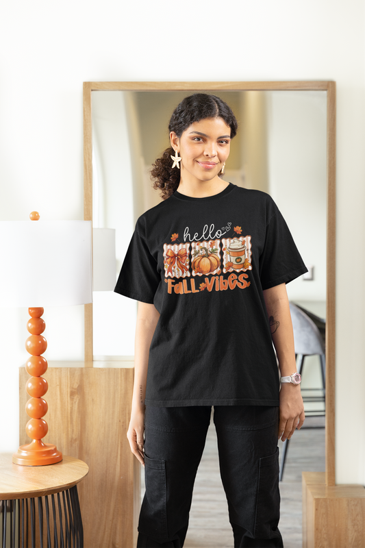 Fall Vibes Design Unisex t-shirt Adult Size
