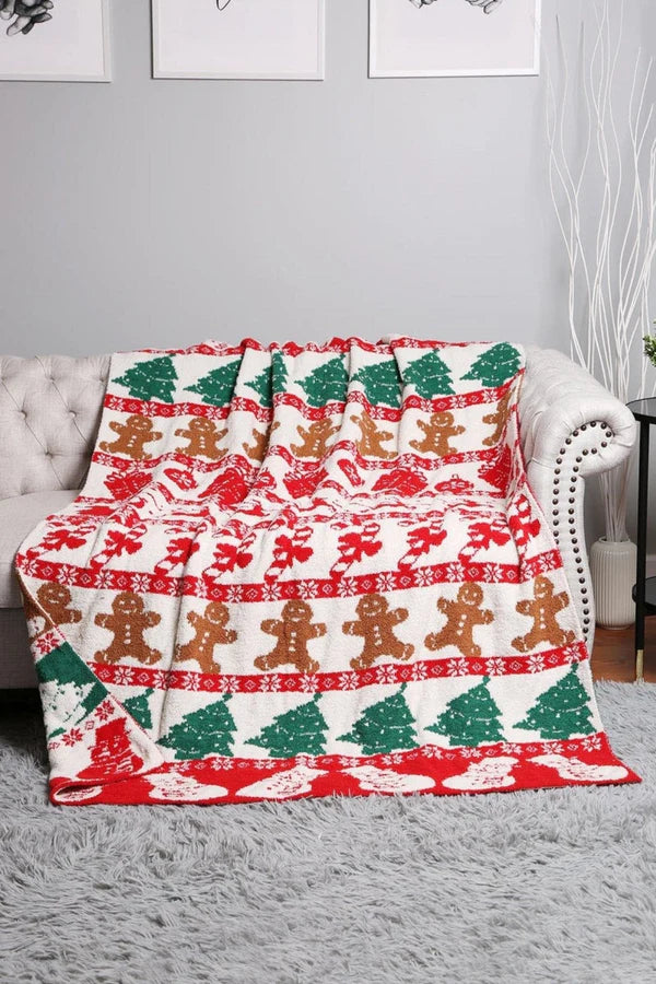 Super Lux Festive Holiday Throw Blanket 50"L x 60"W