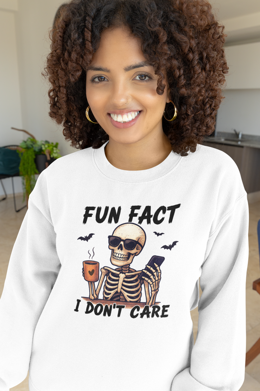 Sarcastic Skeleton Coffee Halloween Design Sweatshirt Unisex Crewneck Adult Size