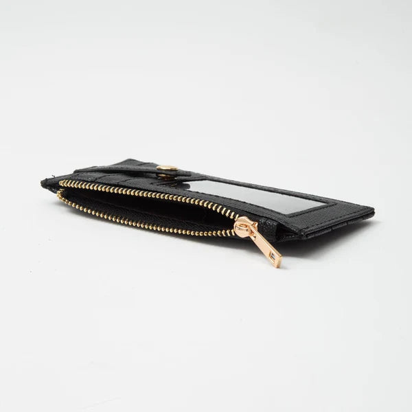 Quilted Chevron Slim Cardholder Wallet With Wristlet