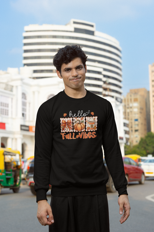 Fall Vibes Design Sweatshirt Unisex Crewneck Adult Size