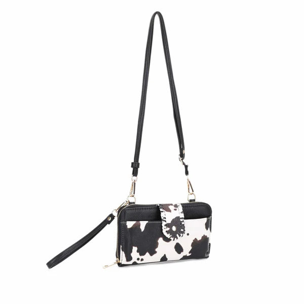 Cow Print Crossbody Wallet