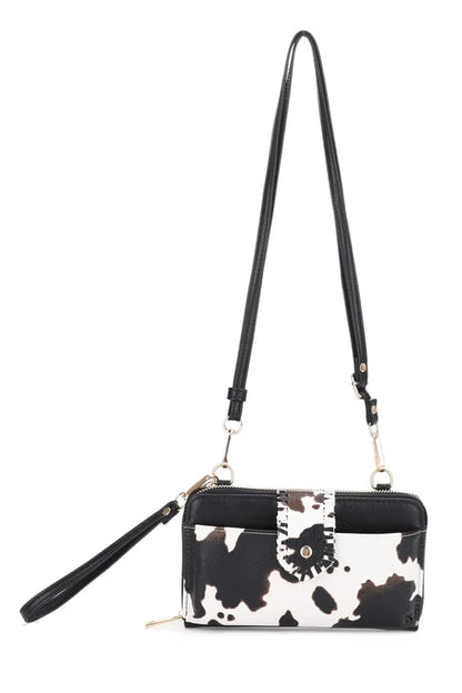 Cow Print Crossbody Wallet