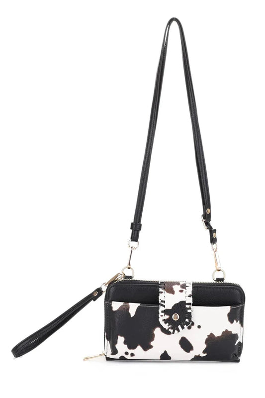 Cow Print Crossbody Wallet