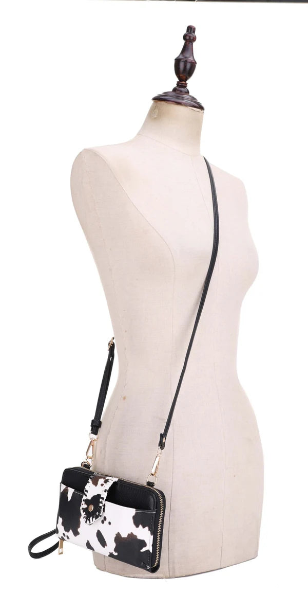 Cow Print Crossbody Wallet