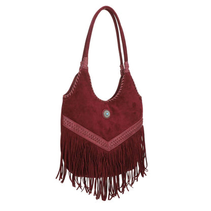 Faux Suede Western Fringe Tote Bag – Cowgirl Shoulder Bag