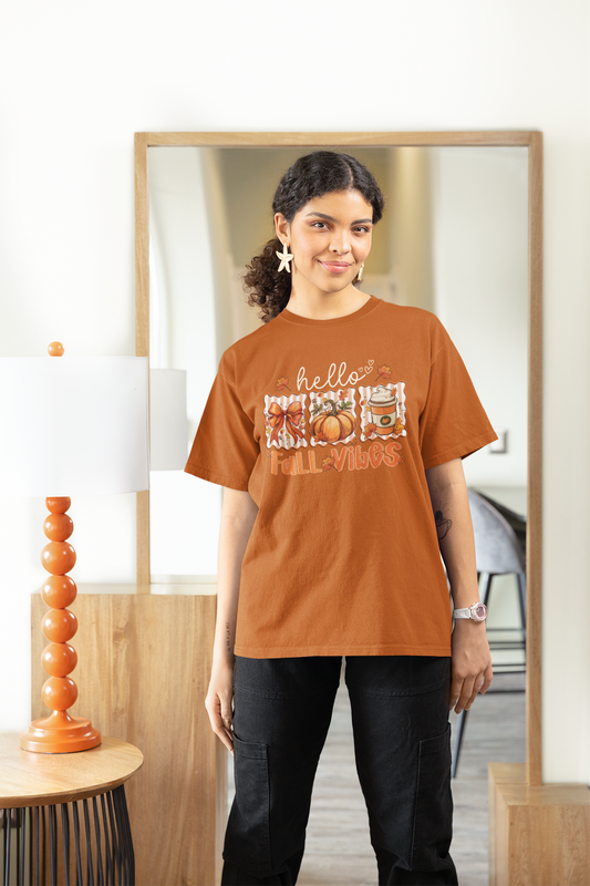 Fall Vibes Design Unisex t-shirt Adult Size