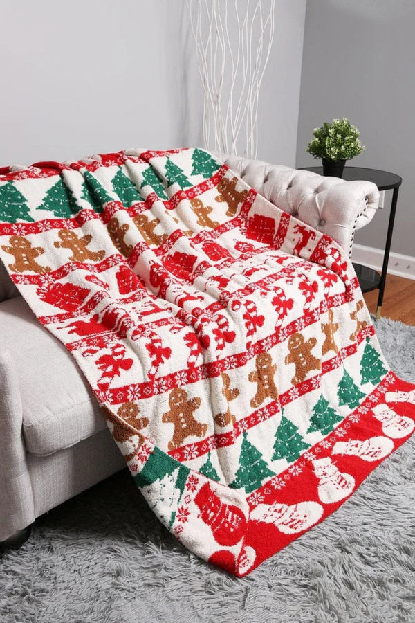 Super Lux Festive Holiday Throw Blanket  50"L x 60"W