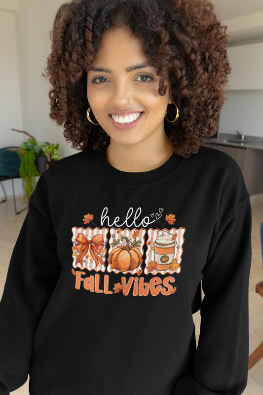 Fall Vibes Design Sweatshirt Unisex Crewneck Adult Size