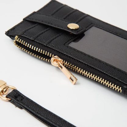 Quilted Chevron Slim Cardholder Wallet With Wristlet
