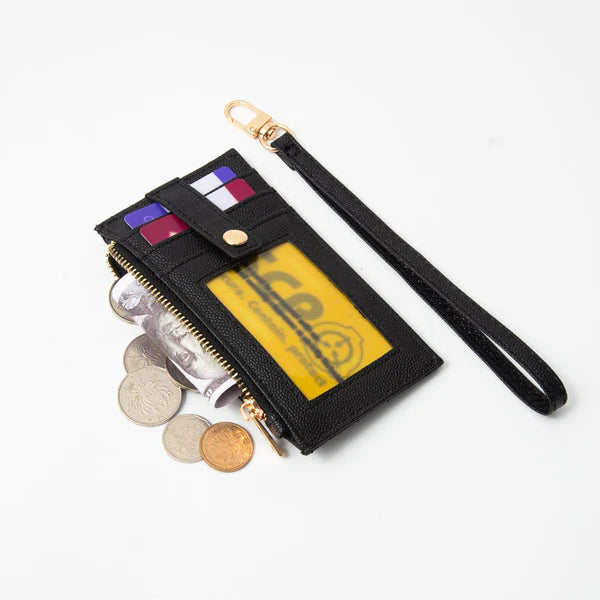 Quilted Chevron Slim Cardholder Wallet With Wristlet